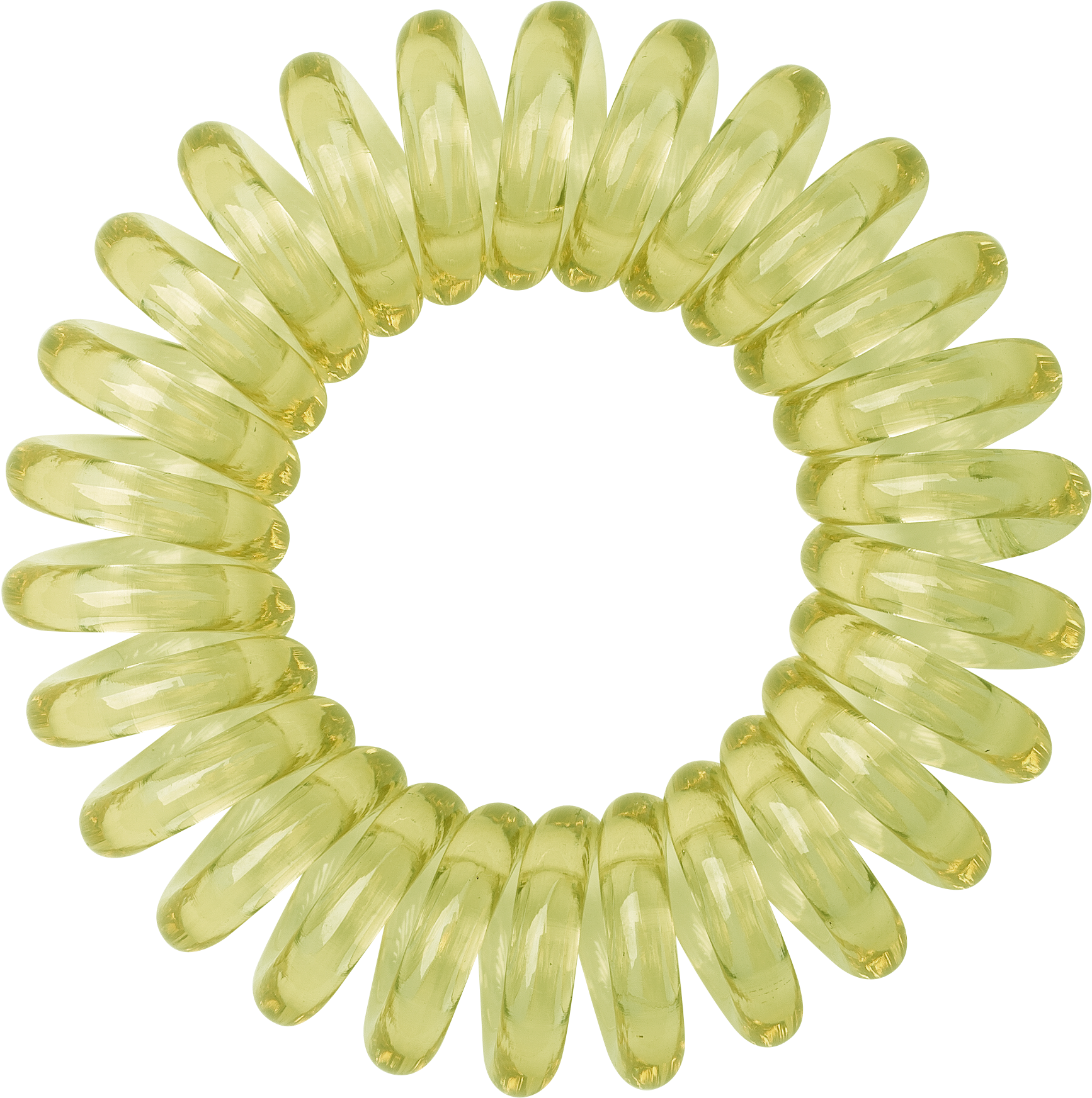 Yellow Spiral Hair Tie Transparent Background PNG image