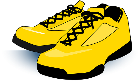 Yellow Sport Boots Illustration PNG image
