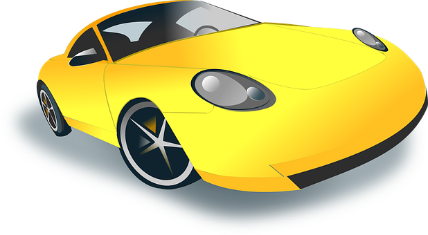 Yellow Sports Car Illustration PNG image