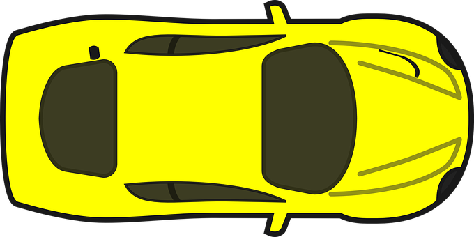 Yellow Sports Car Top View PNG image