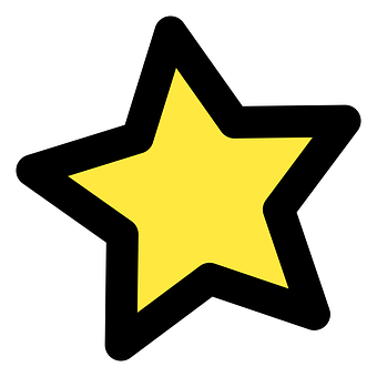 Yellow Star Black Background PNG image