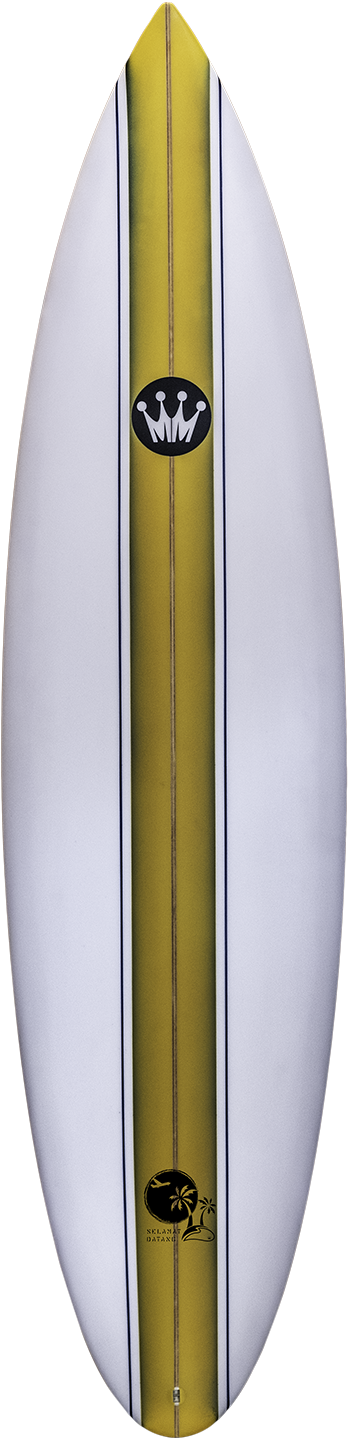 Yellow Striped Surfboard Vertical PNG image