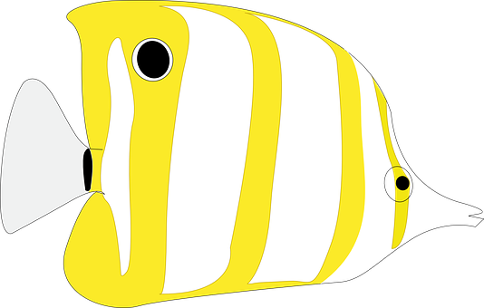 Yellow Striped Tropical Fish Illustration PNG image