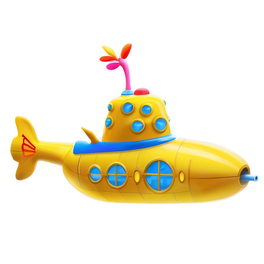 Yellow Submarine In Fantasy Setting Png 06292024 PNG image