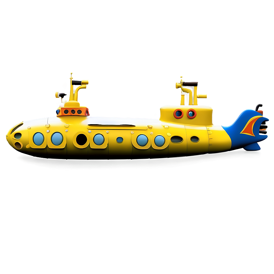 Yellow Submarine In The Ocean Depths Png 06292024 PNG image