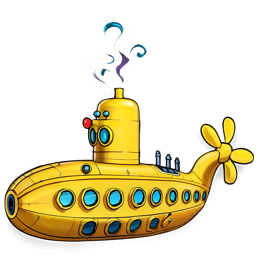 Yellow Submarine Isolated Png 06292024 PNG image