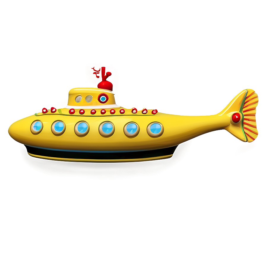 Yellow Submarine On Sea Background Png Qpt72 PNG image