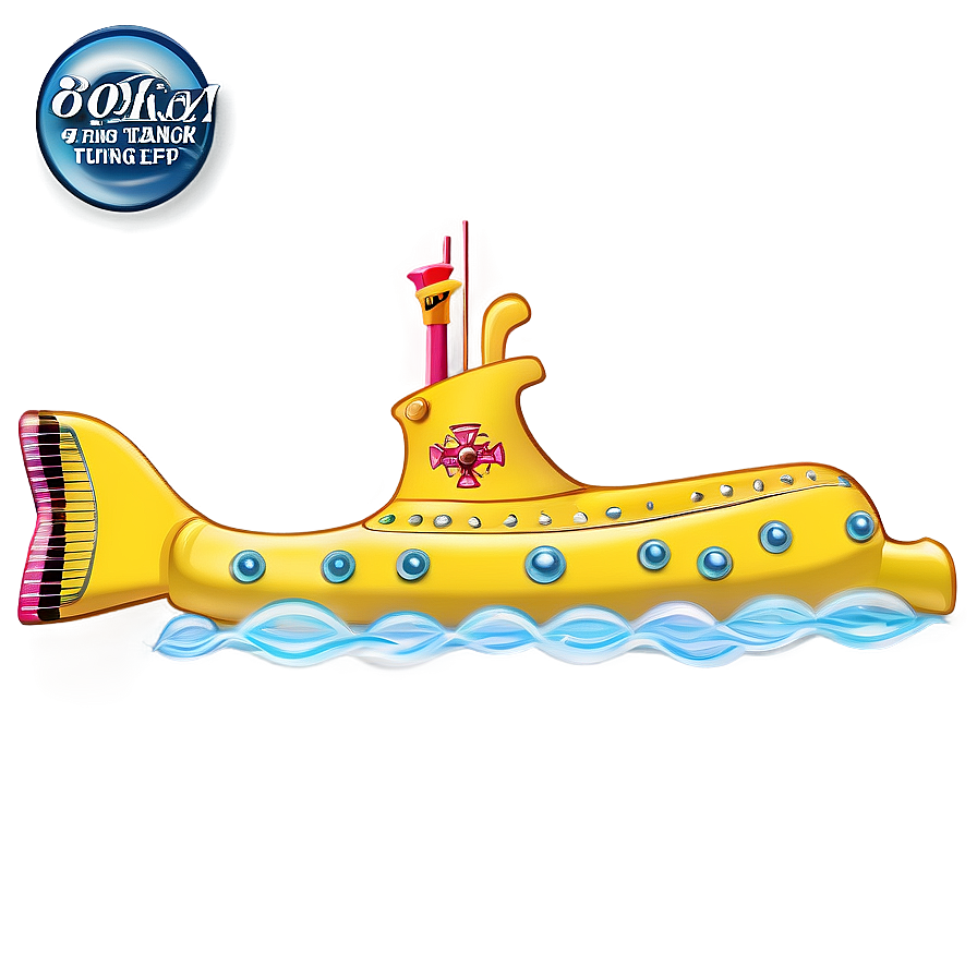 Yellow Submarine With Waves Png 06292024 PNG image