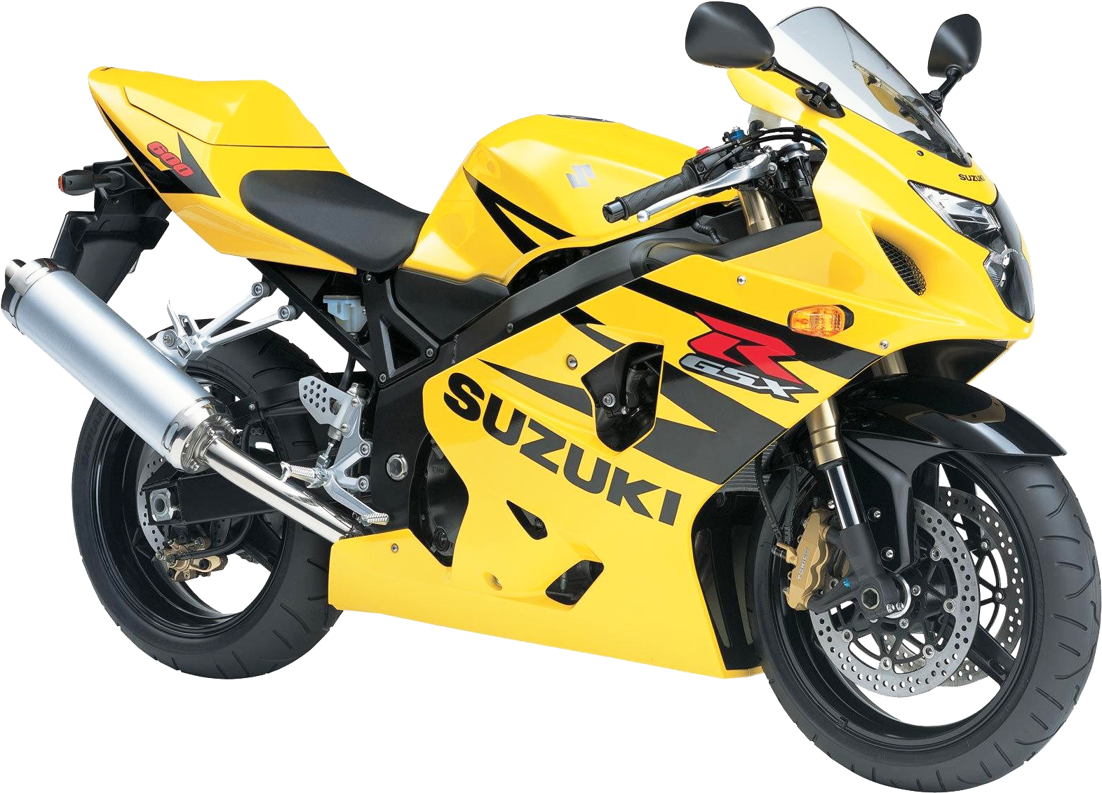 Yellow Suzuki G S X Sportbike PNG image