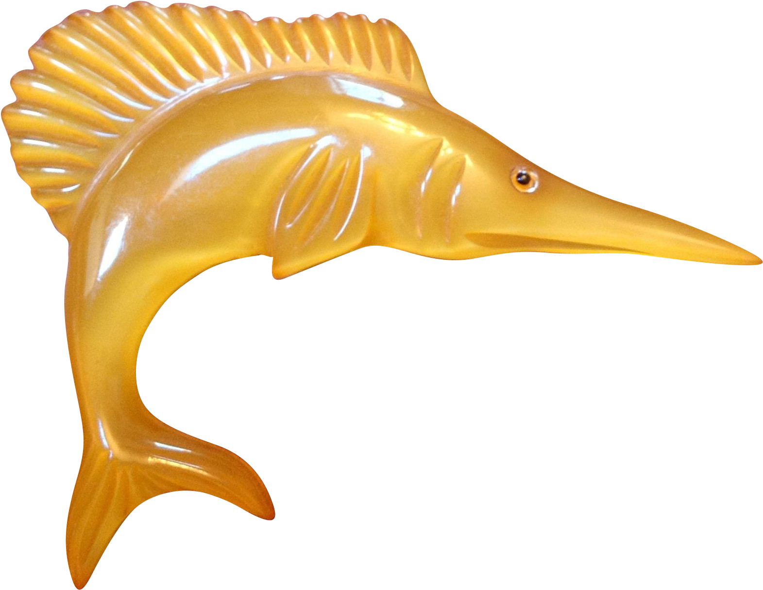 Yellow Swordfish Figurine PNG image