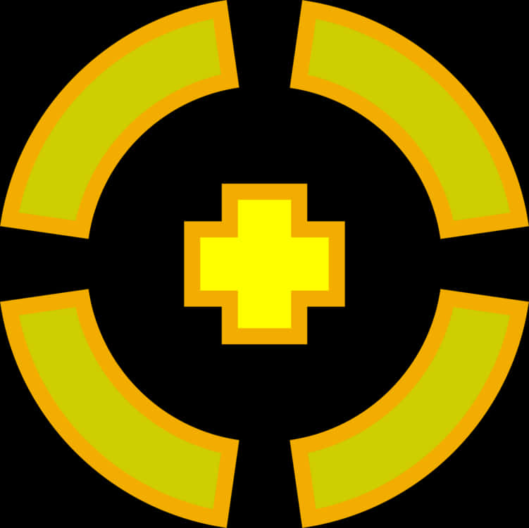 Yellow Target Crosshair Graphic PNG image