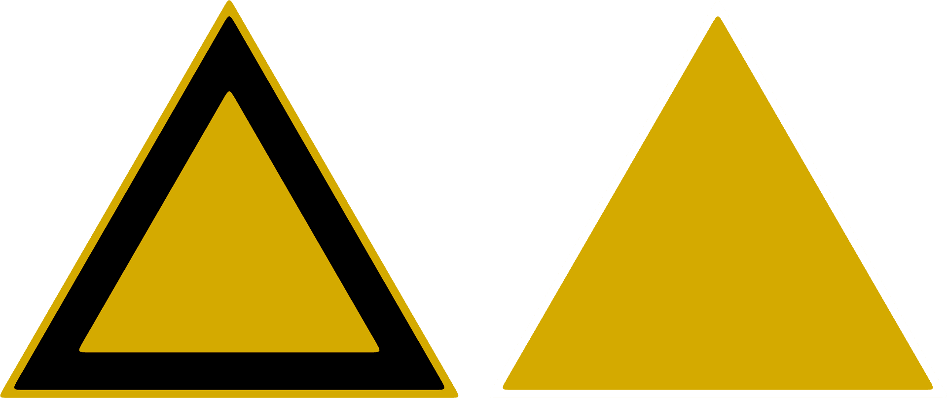 Yellow Triangles Black Border PNG image