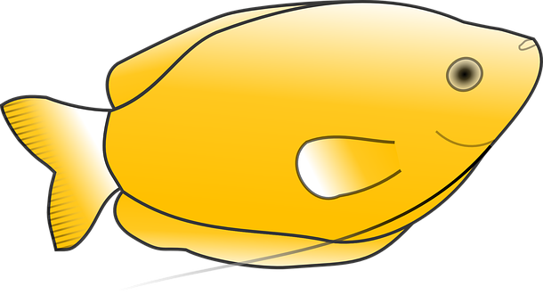 Yellow Tropical Fish Illustration PNG image