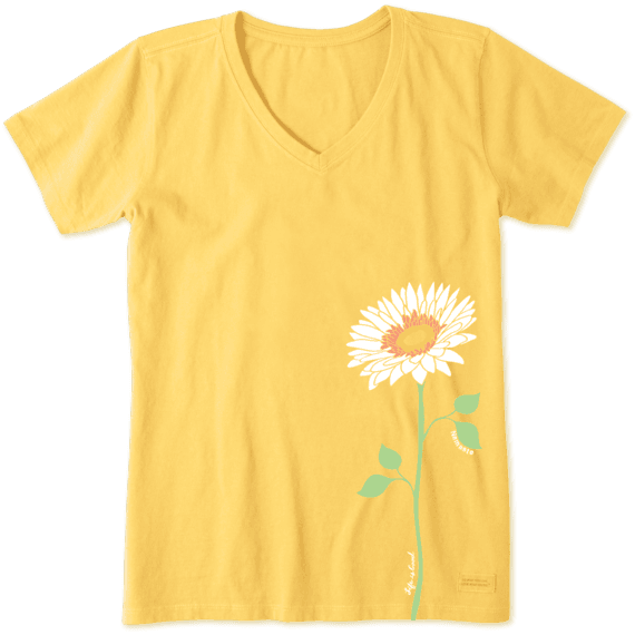 Yellow Tshirtwith Daisy Graphic PNG image