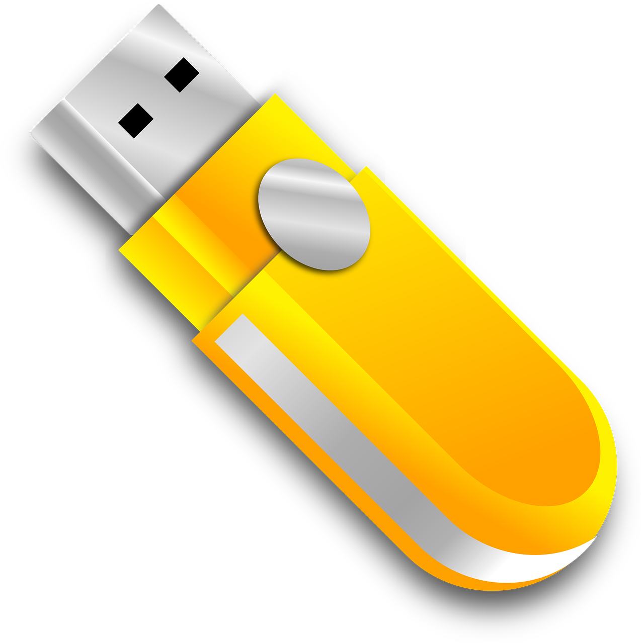 Yellow U S B Flash Drive Icon PNG image