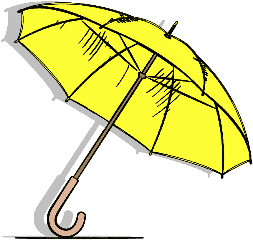 Yellow Umbrella Illustration PNG image