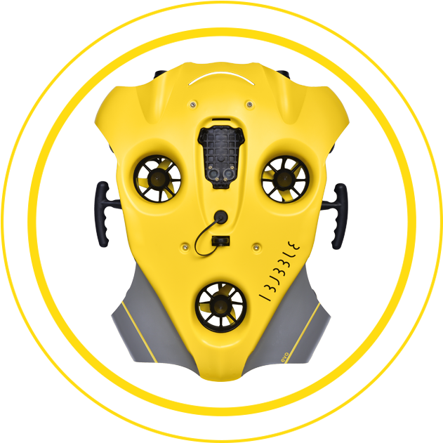 Yellow Underwater R O V Front View PNG image