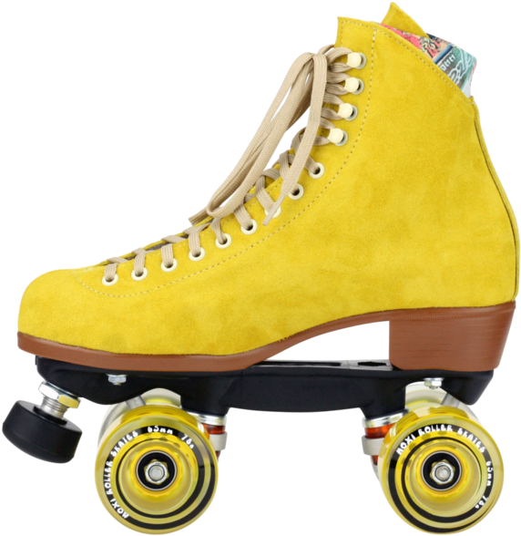 Yellow Vintage Roller Skate PNG image