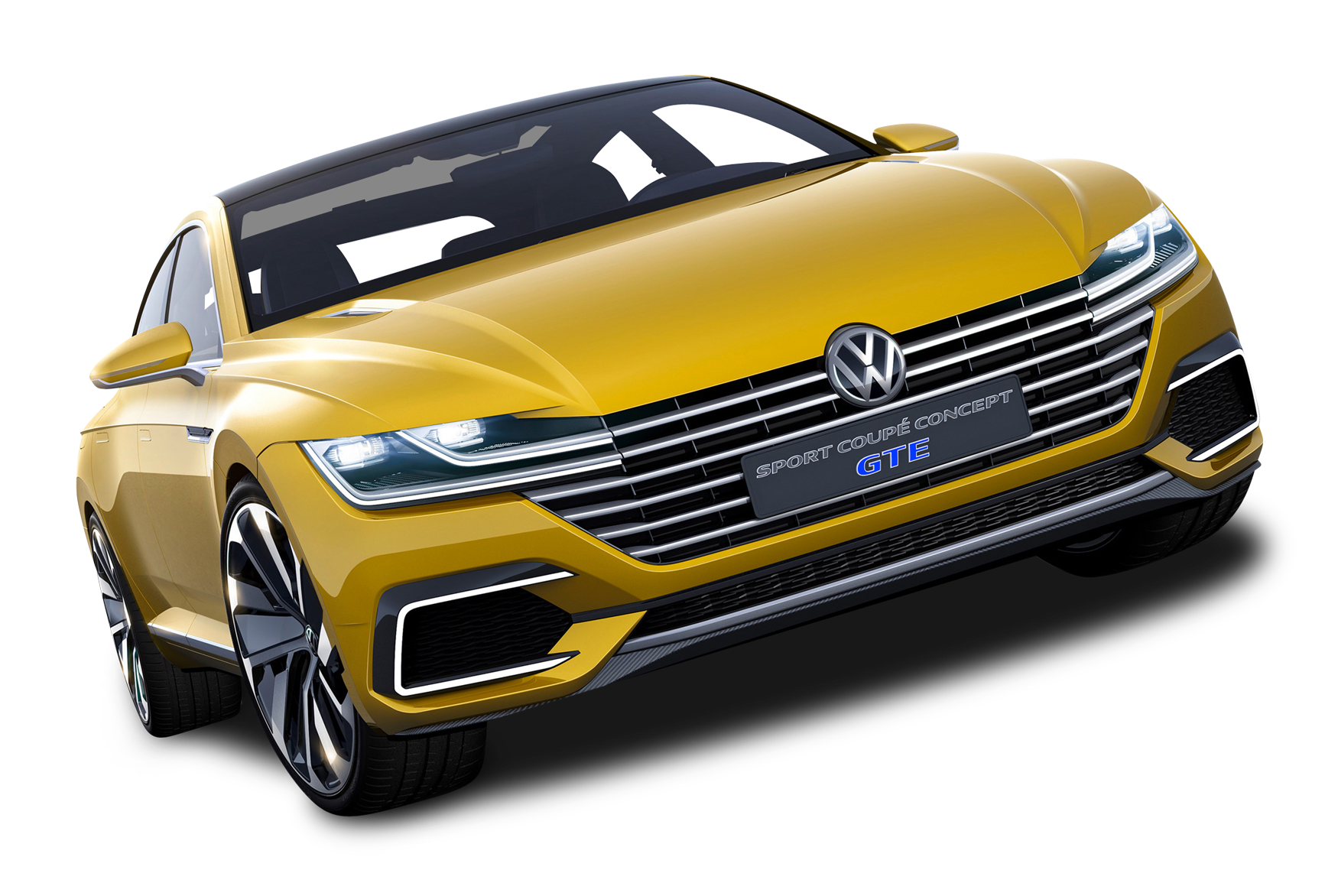 Yellow Volkswagen Sport Coupe Concept G T E PNG image