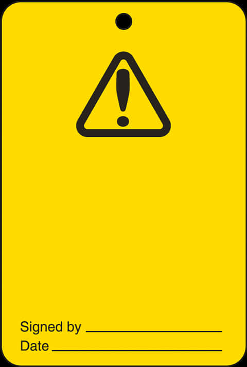 Yellow Warning Tag Exclamation Point PNG image