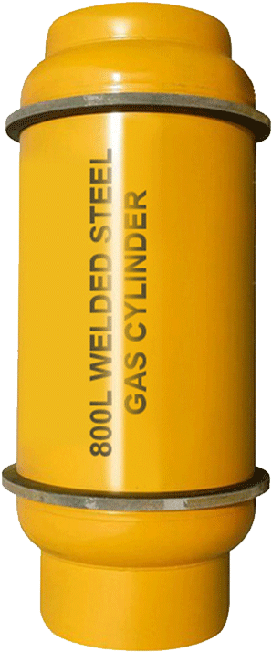 Yellow Welded Steel Gas Cylinder PNG image