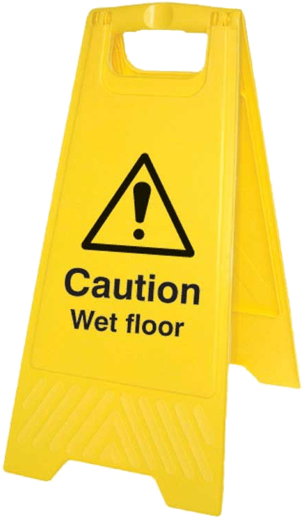 Yellow Wet Floor Sign PNG image