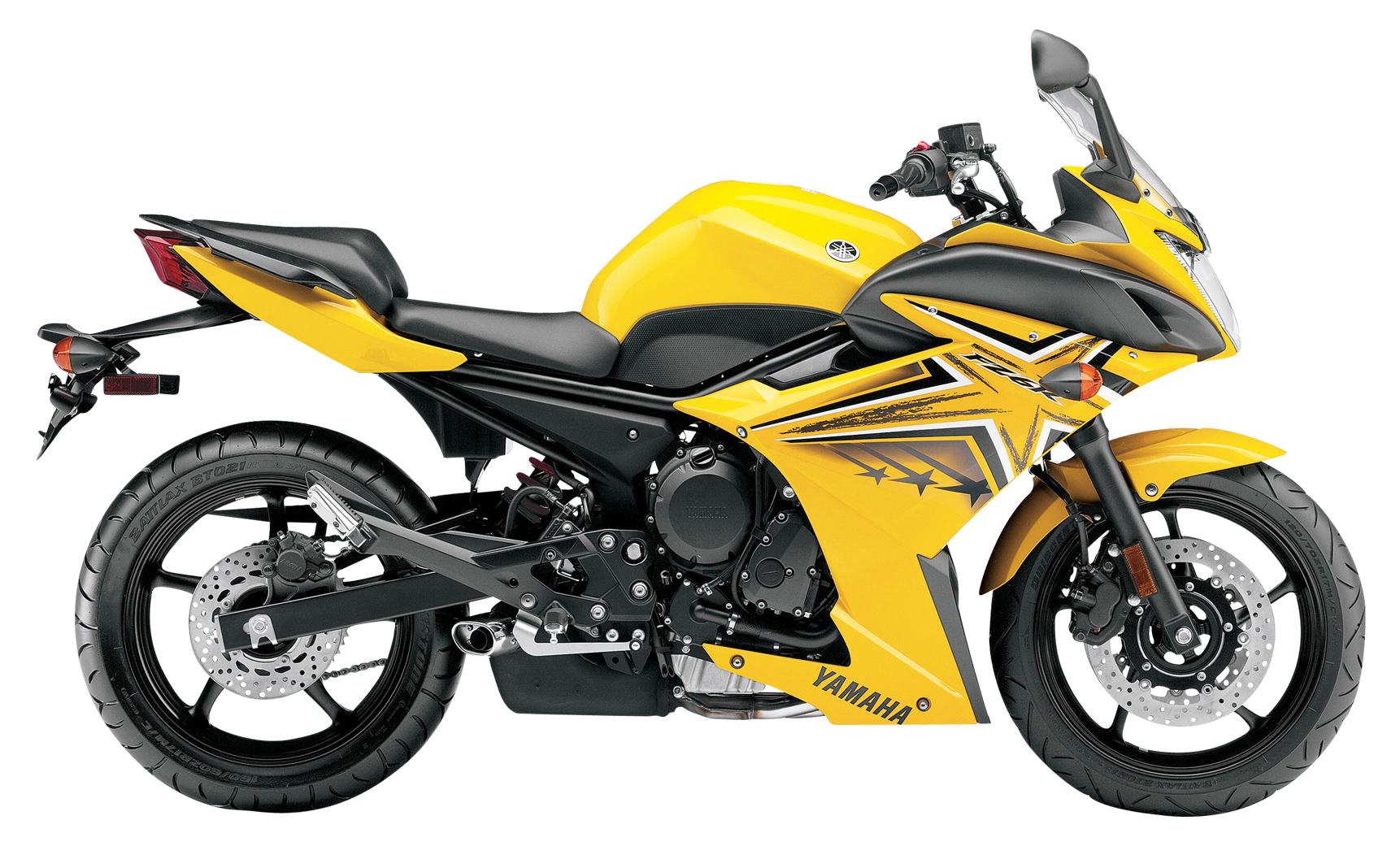 Yellow Yamaha Sportbike Profile PNG image