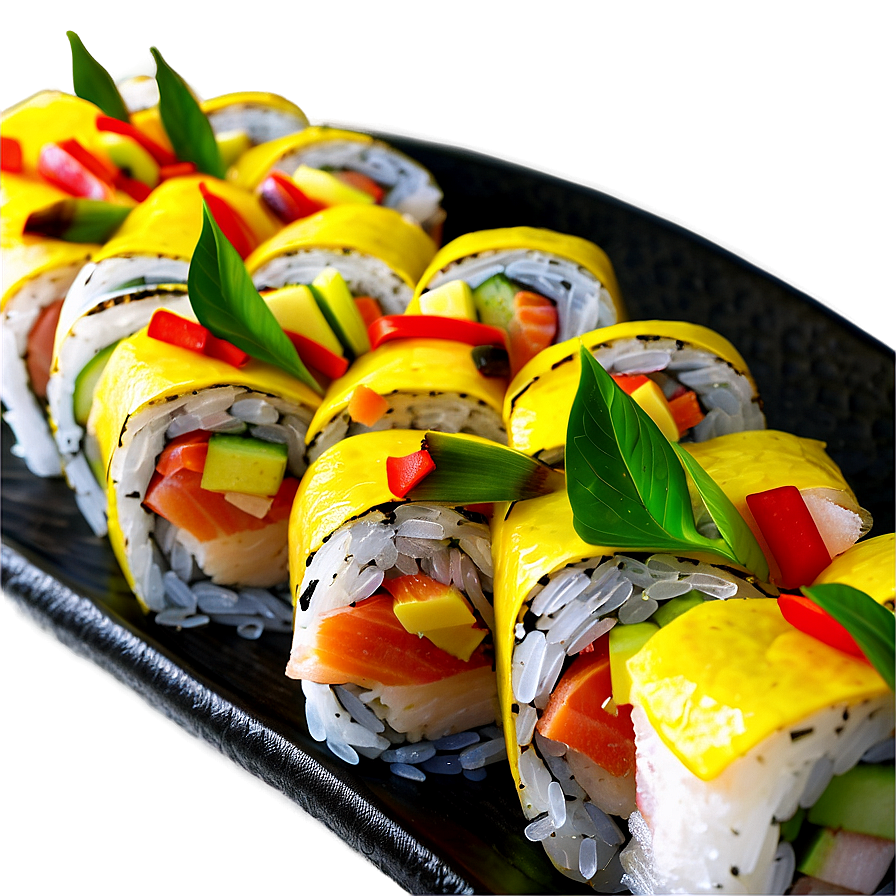 Yellowtail Sushi Roll Png 06282024 PNG image