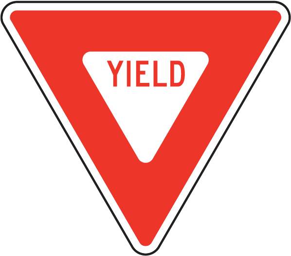 Yield Traffic Sign Redand White PNG image