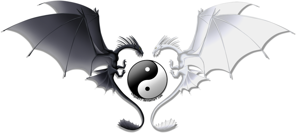 Yin Yang Dragon Heart PNG image