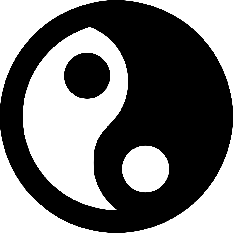 Yin Yang Symbol Black White PNG image