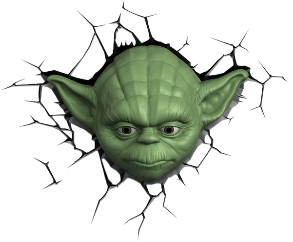 Yoda Breaking Through Wall PNG image