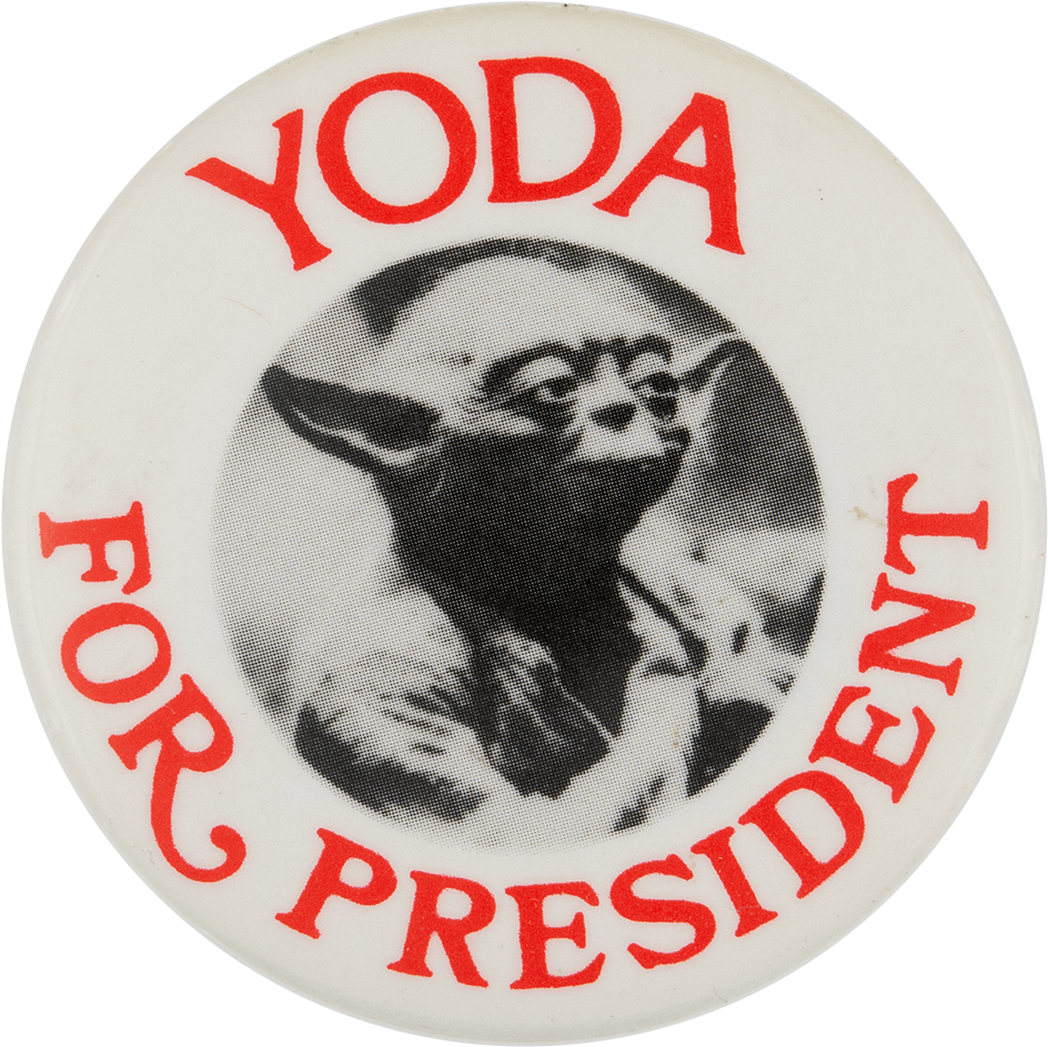 Yoda For President Button PNG image