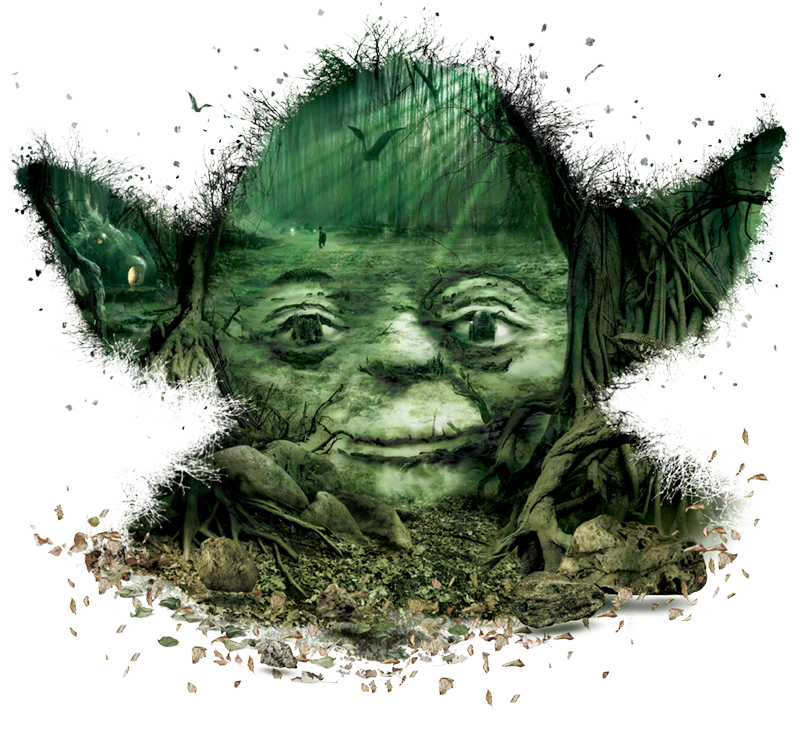 Yoda Forest Illusion Artwork PNG image