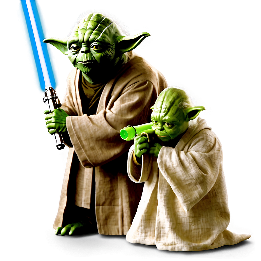 Yoda With Green Lightsaber Png Aqo20 PNG image