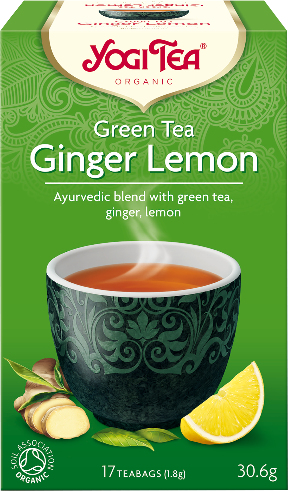 Yogi Tea Green Ginger Lemon Box PNG image