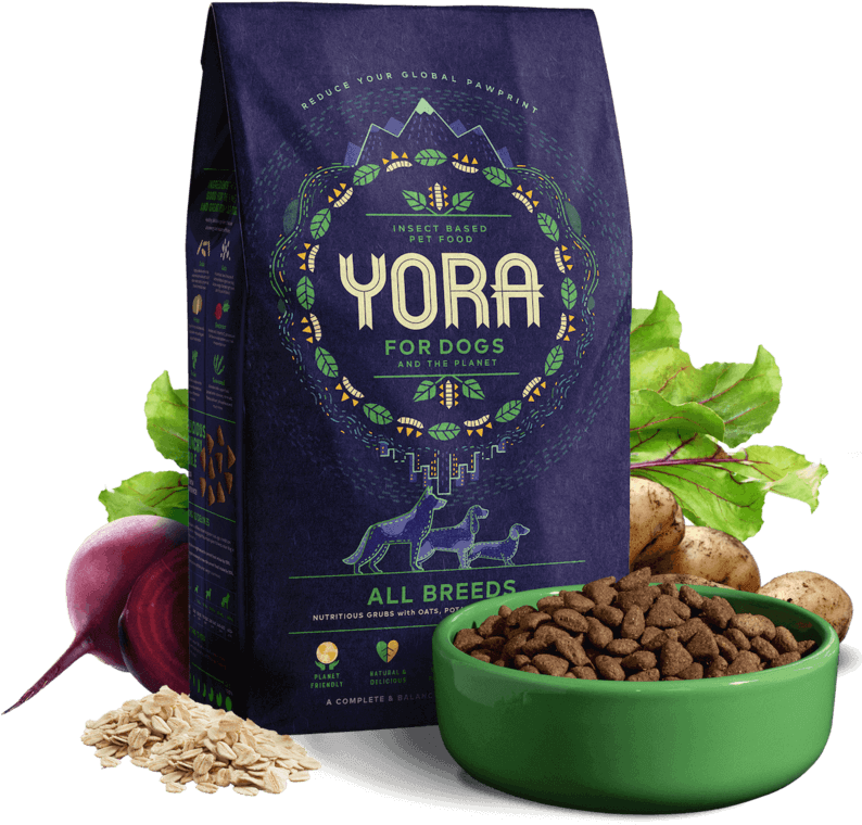 Yora Insect Based Dog Food Packaging PNG image