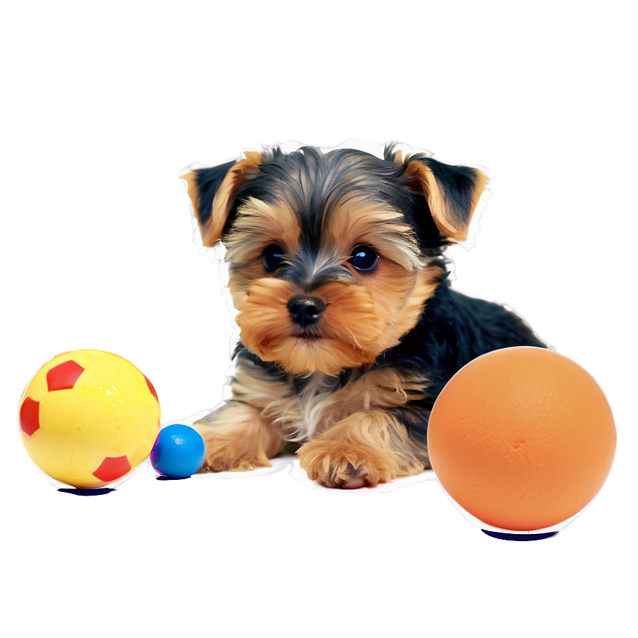 Yorkie With Toys Png 06242024 PNG image