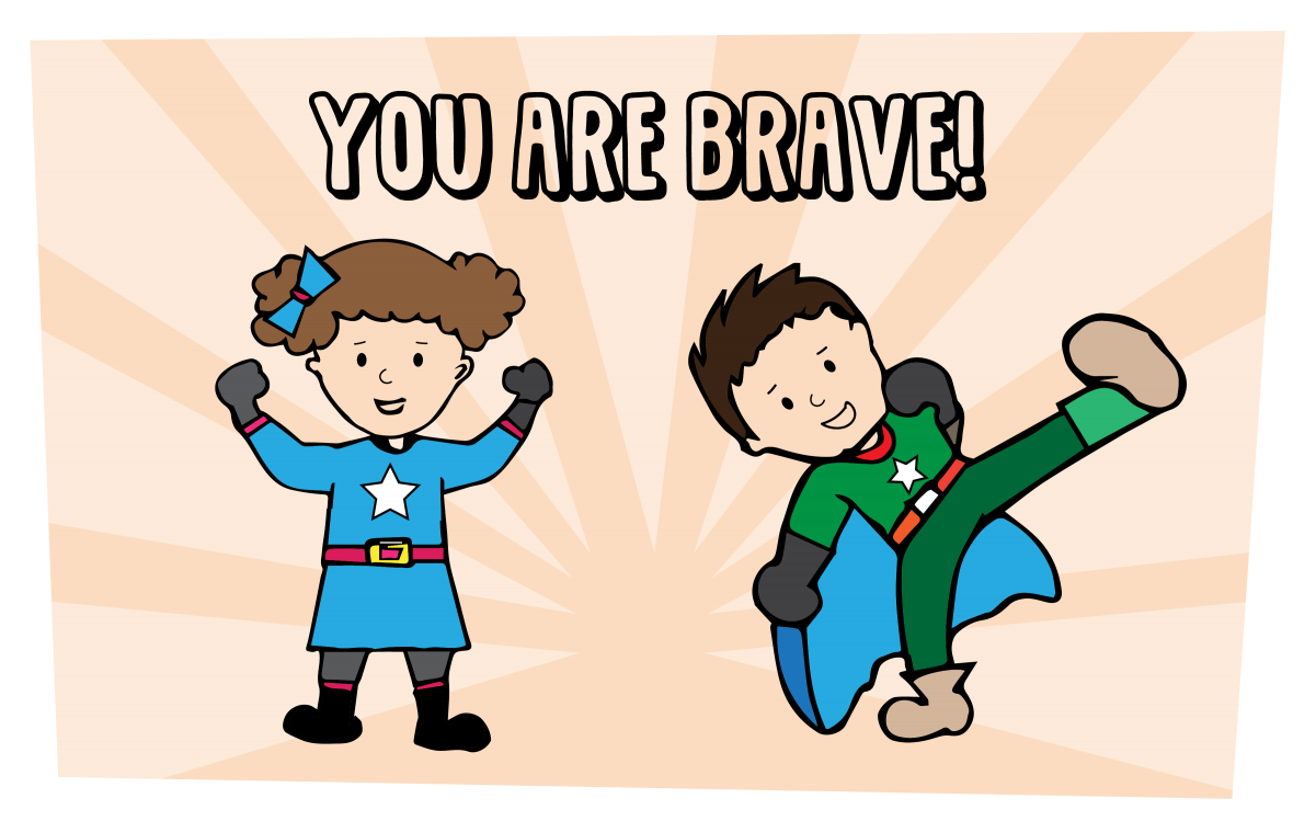 You Are Brave Kids Superheroes PNG image