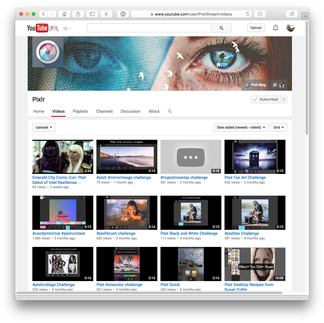 You Tube Channel Interface Mac PNG image