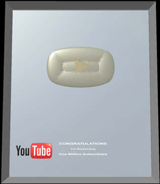 You Tube Gold Play Button Award PNG image