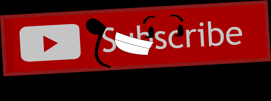 You Tube Subscribe Button With Smiling Sticker PNG image