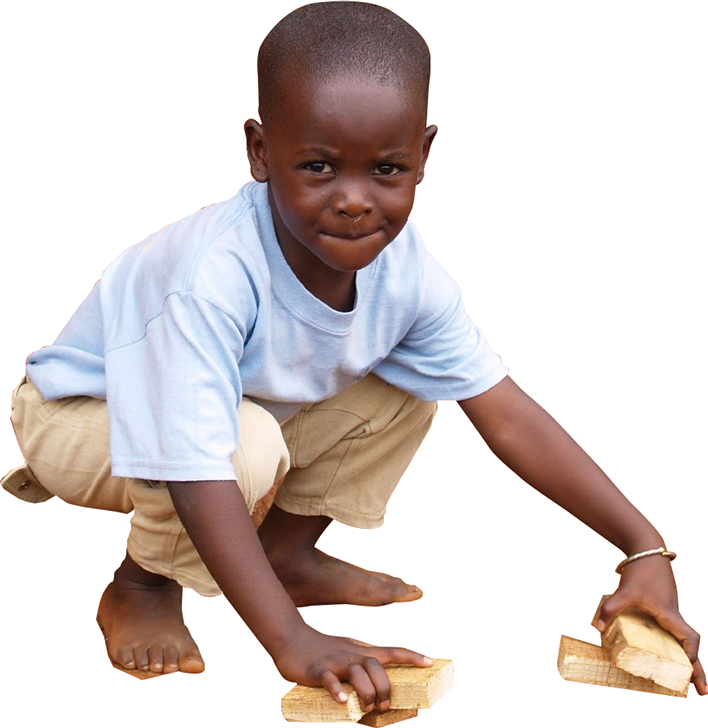 Young Boy Playing With Wooden Blocks PNG image