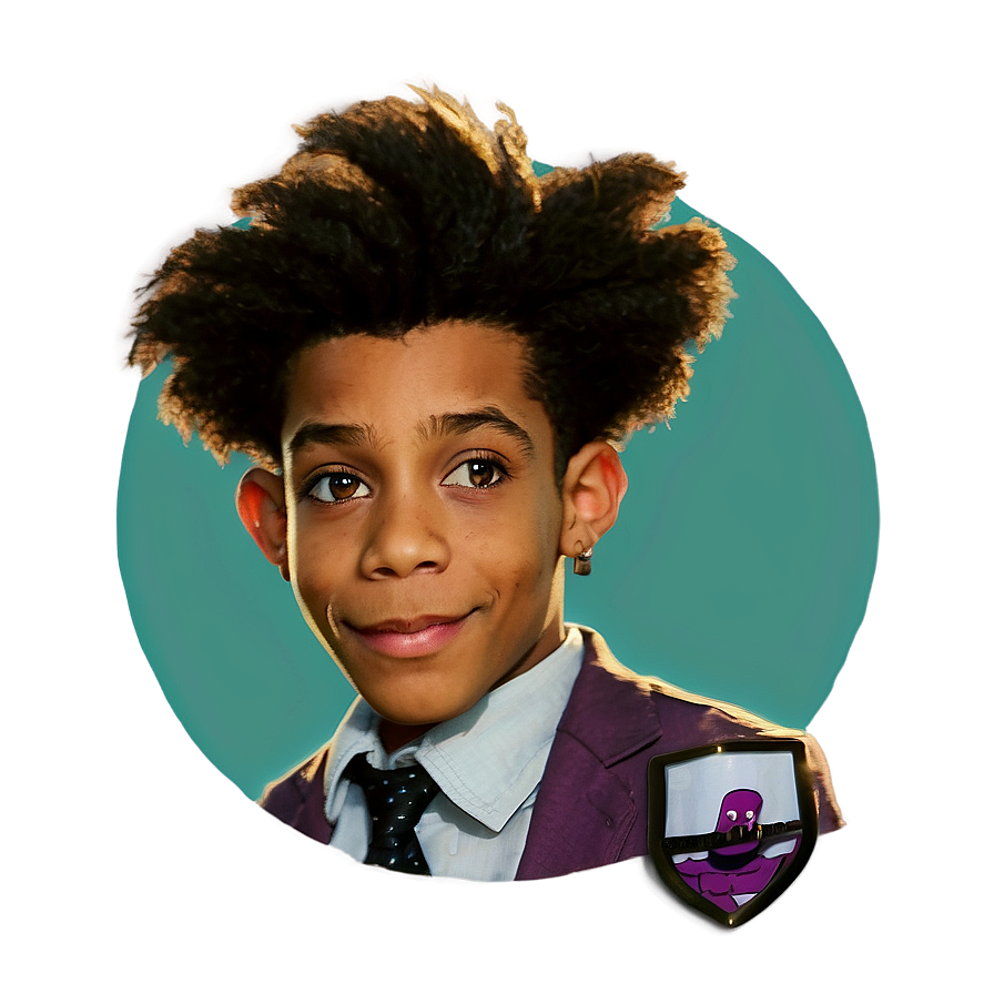 Young Boyin Purple Suit Smiling PNG image