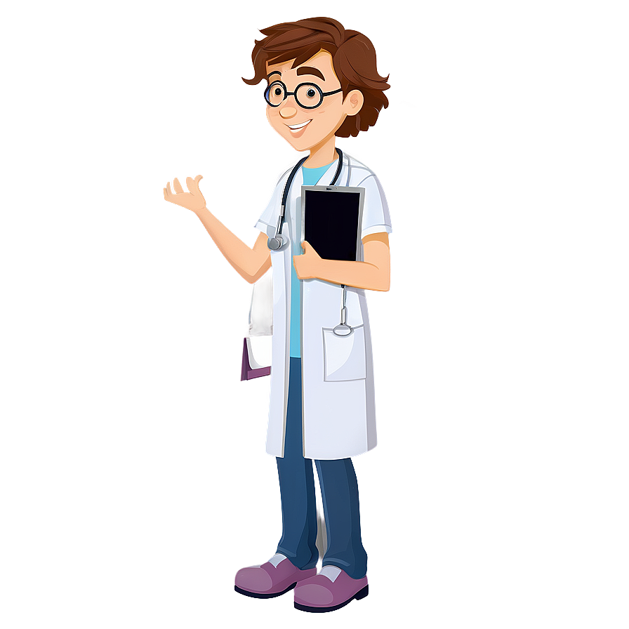 Young Doctor Cartoon Character Png Vym79 PNG image