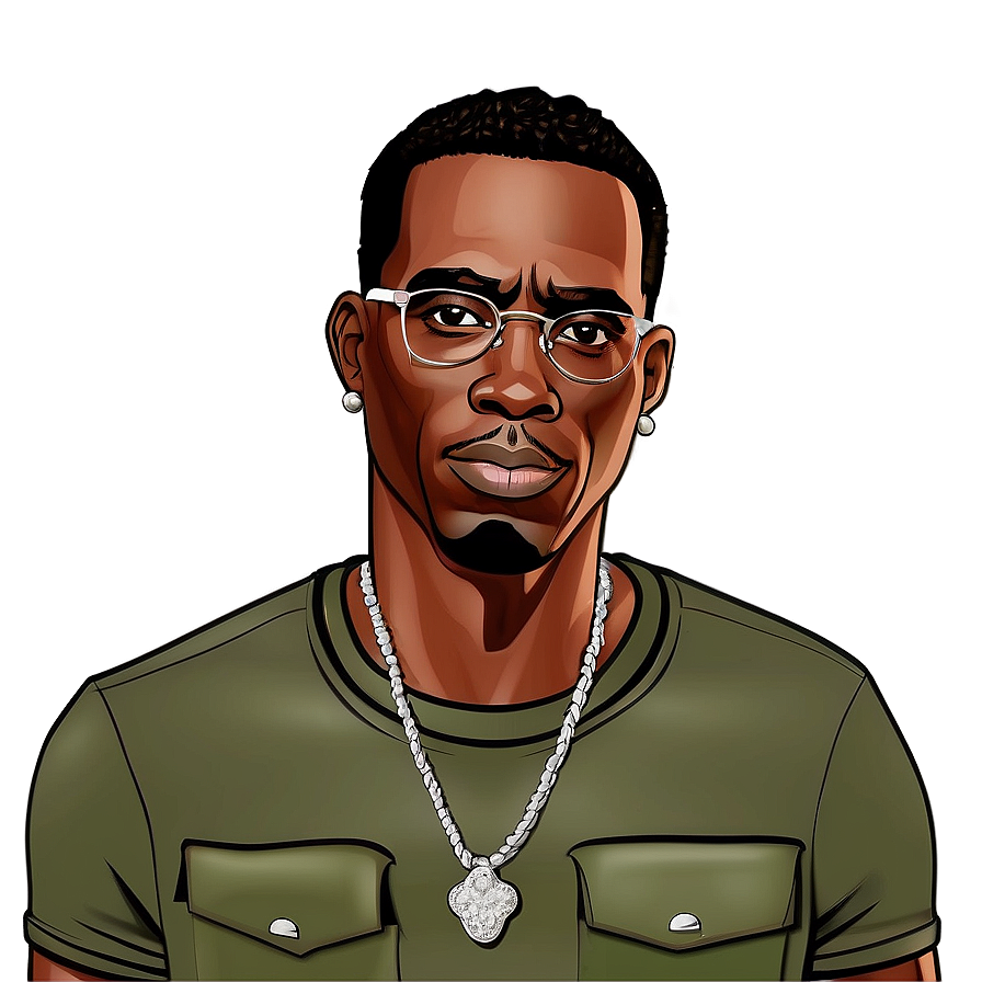 Young Dolph Cartoon Style Png 06122024 PNG image