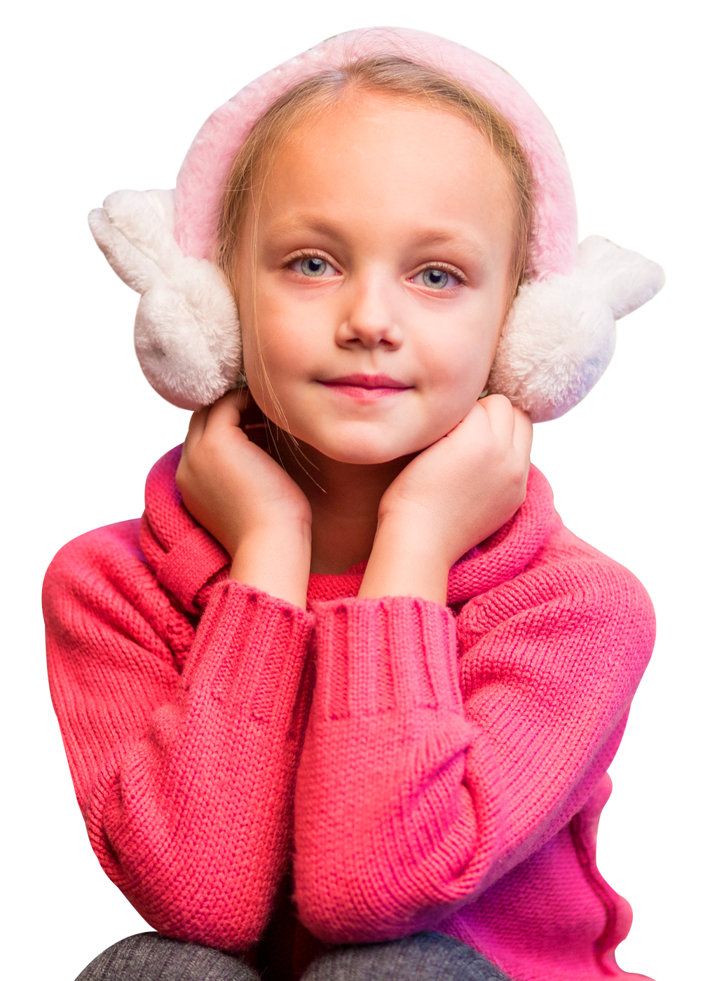 Young Girl Wearing Earmuffs PNG image