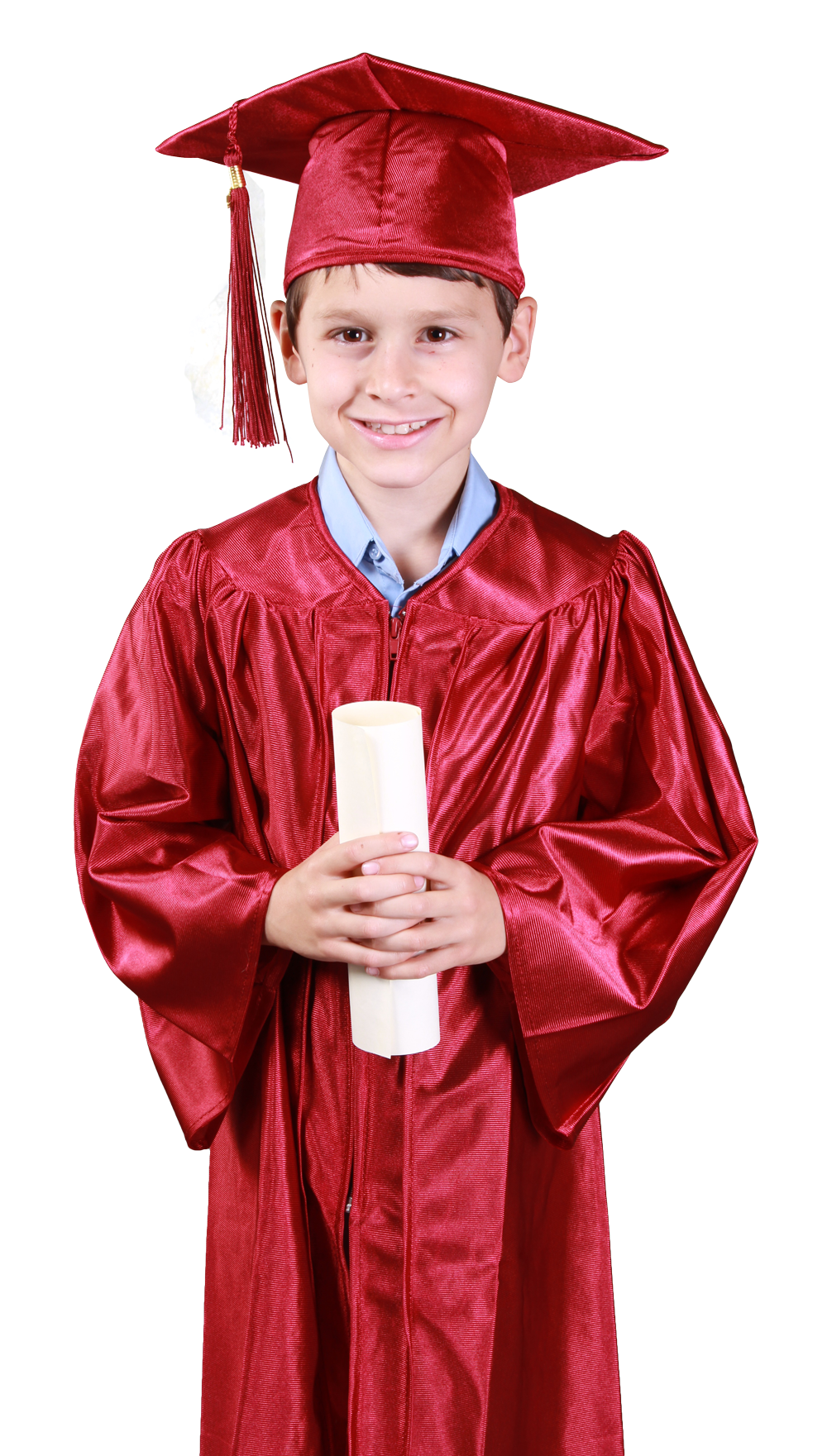 Young Graduatein Red Capand Gown PNG image