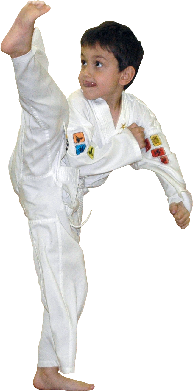 Young Karate Kid High Kick PNG image