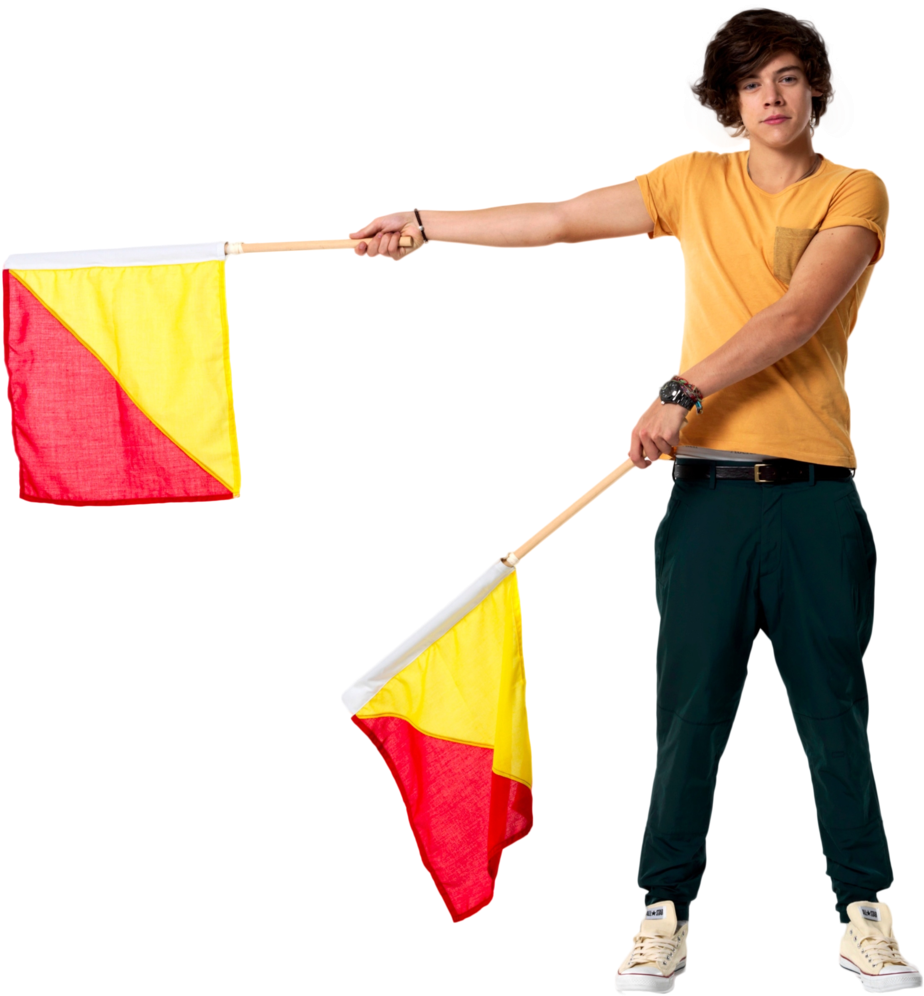 Young Man Holding Flagon Pole PNG image